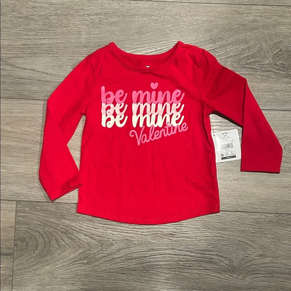 Long Sleeve Red 'Be Mine' Shirt Size 18‎ months